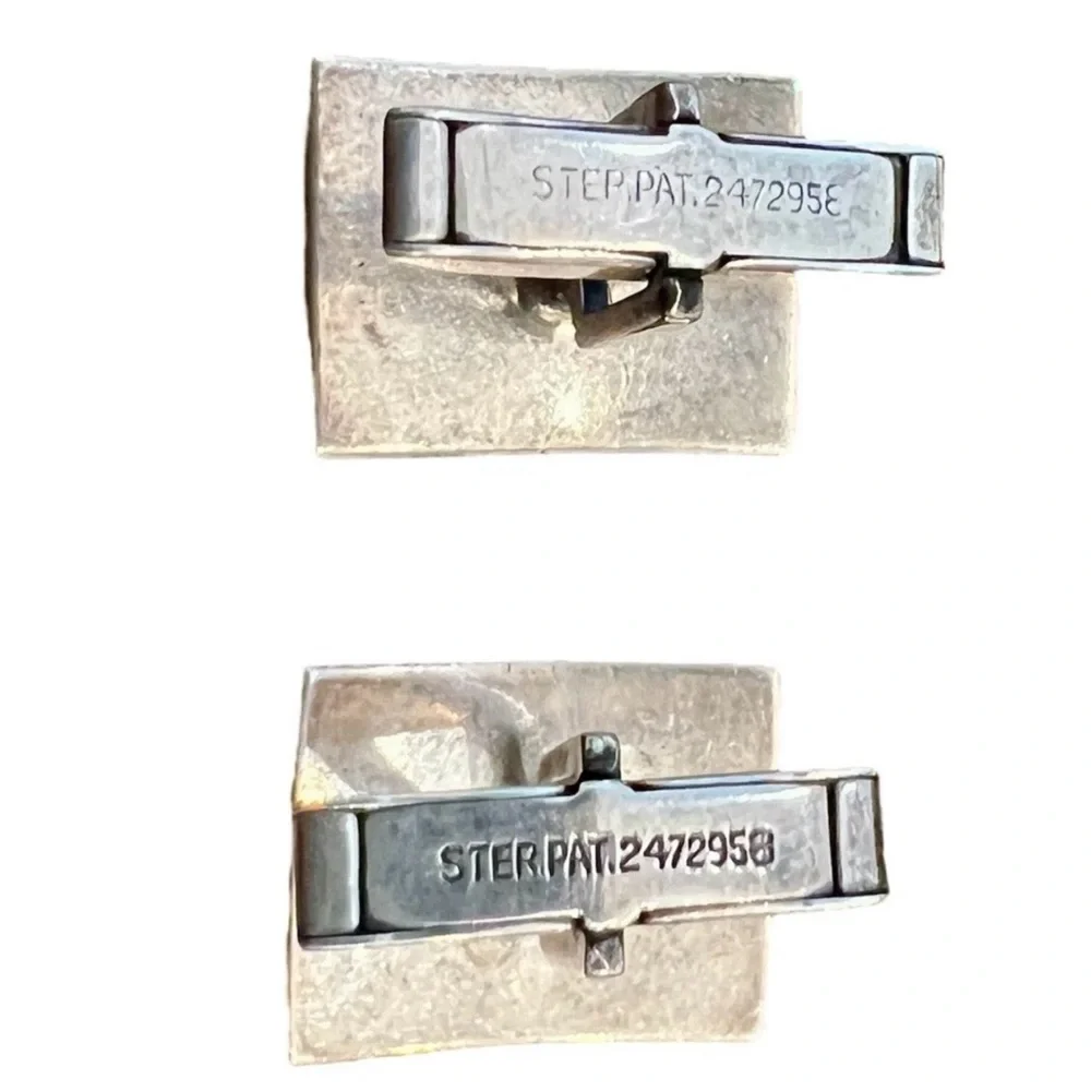 20g Sterling GRAD GLAM! MCM Designer Silver Cuff Links, Jacob M. Oldak Vintage